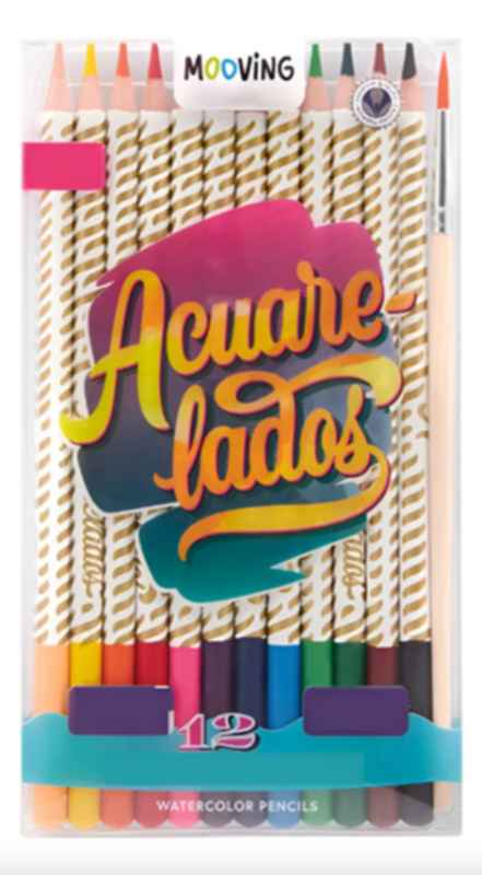 LÁPICES ACUARELABLES MOOVING X 12