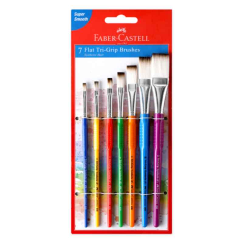 Pinceles Chatos Tri-Grip x7 Faber-Castell