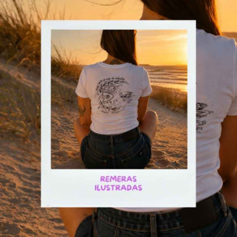 Remeras estampadas Flora o Malibú